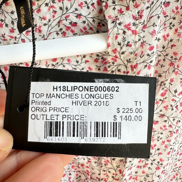 Maje Short Sleeve Cotton Top Sz 1(S) - Picture 13 of 13